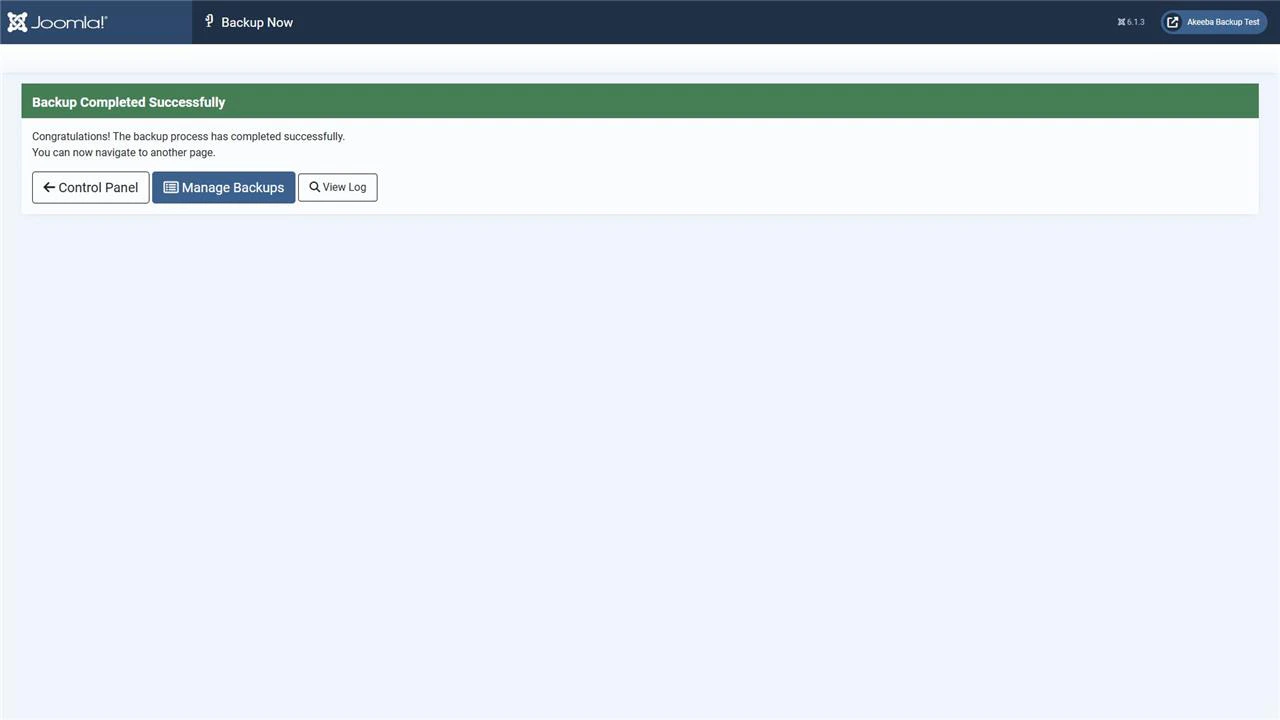 The archive has been created. Transferring it and testing restoration are separate checks.