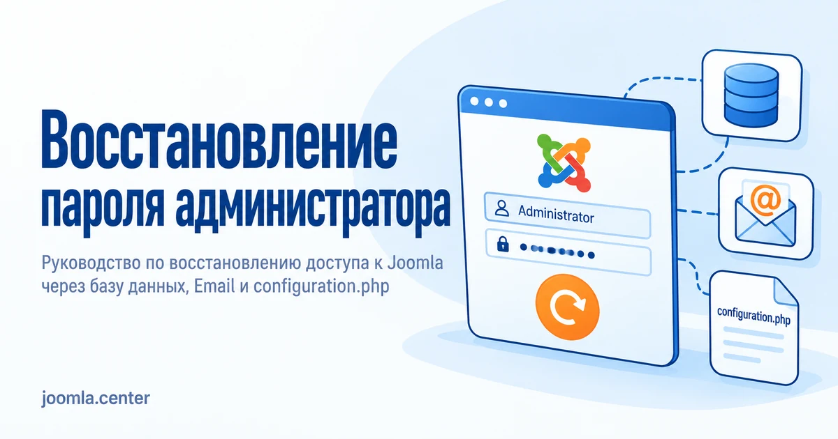 Как восстановить пароль администратора в Joomla