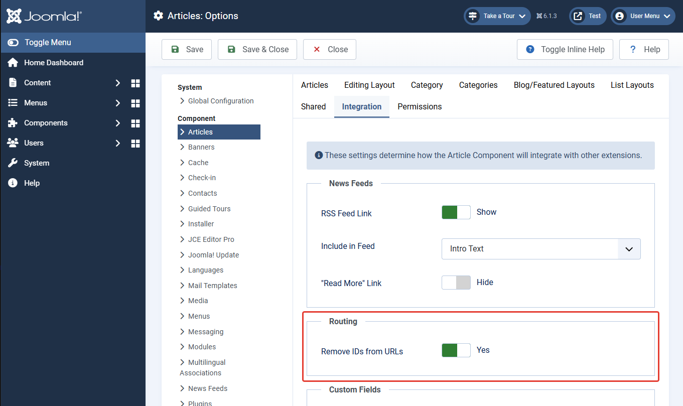Removing article IDs from URLs